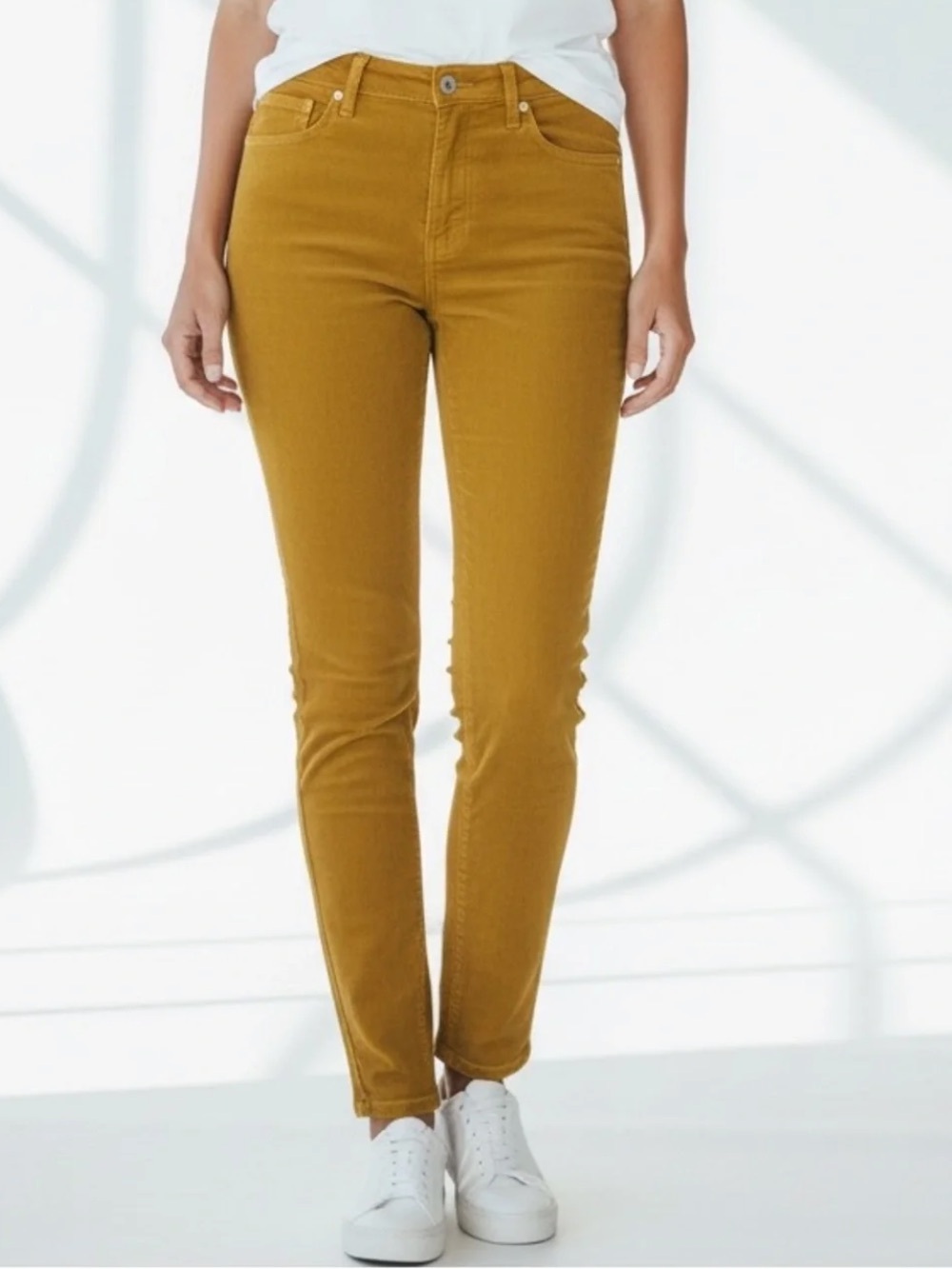 LOFT Corduroy  High Waist Skinny Pants Mustard Yellow Size 25/0
